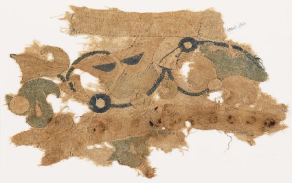 Textile fragment with tendril, leaves, and flowersfront
