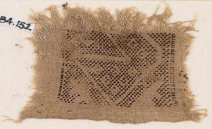 Textile fragment with rectangle and diamond-shapesfront