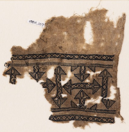 Textile fragment with arrowsfront