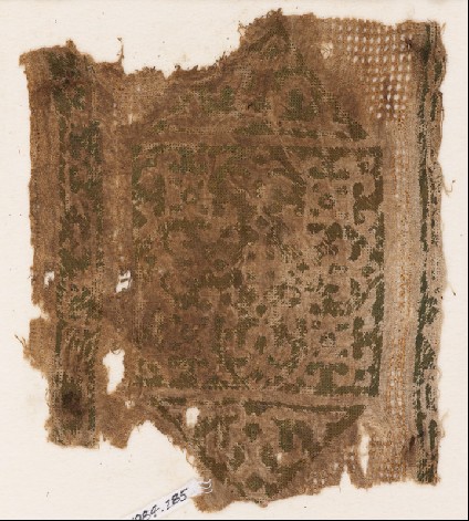 Textile fragment with cartouche, trefoils, and leavesfront