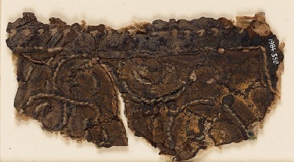 Textile fragment with tendrils and palmettefront