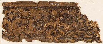Leather fragment with interlace, possibly from a book coverfront