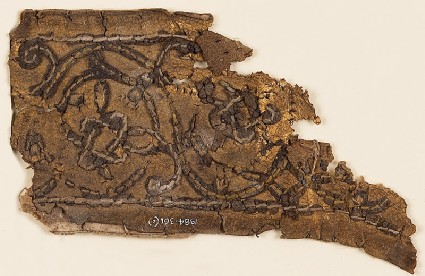Leather fragment with interlace, possibly from a book coverfront