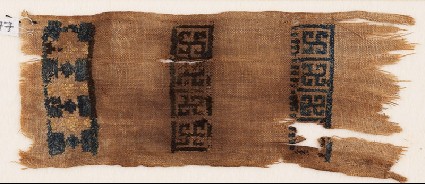 Textile fragment with swastikas and starsfront
