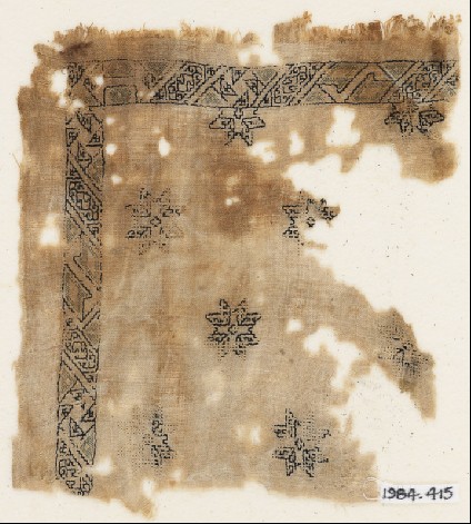 Textile fragment with eight-pointed starsfront