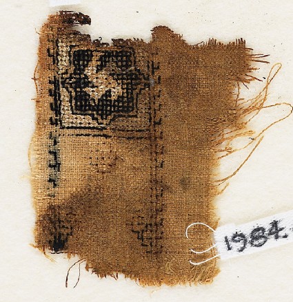 Textile fragment with inscriptionfront