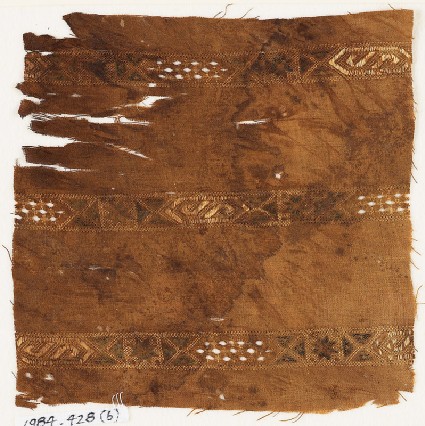Textile fragment with three bands of cartouchesfront