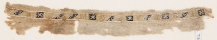 Textile fragment with alternating rectangles and squaresfront