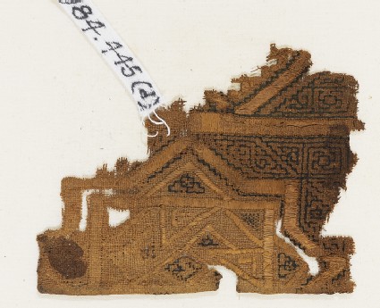 Textile fragment, possibly from a sash or shawlfront