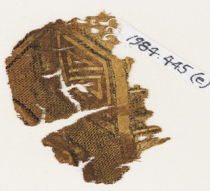 Textile fragment, possibly from a sash or shawlfront