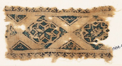 Textile fragment with eight-pointed starsfront