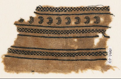 Textile fragment with crescents and chequersfront