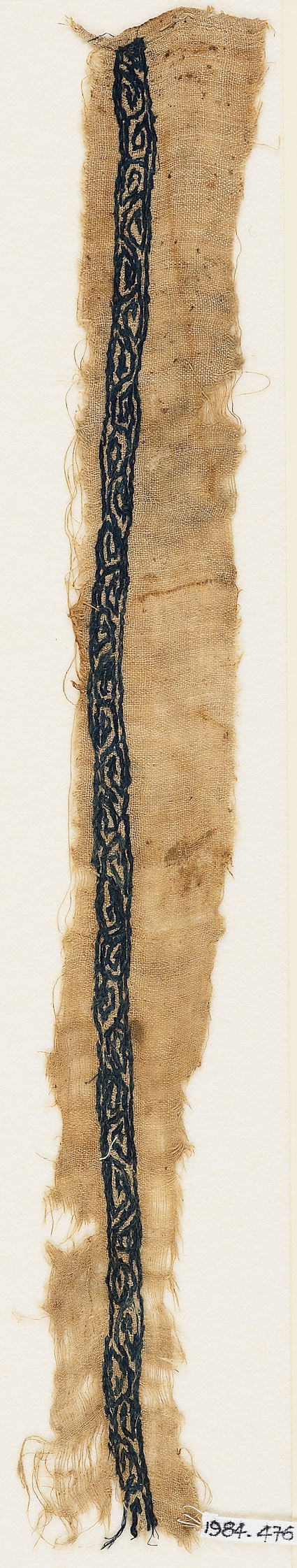 Textile fragment with vines and leavesfront