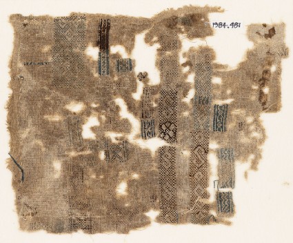 Sampler fragment with bands and rectanglesfront