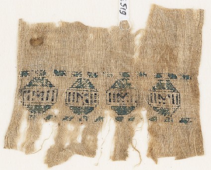Textile fragment with diamond-shapes containing rectanglesfront
