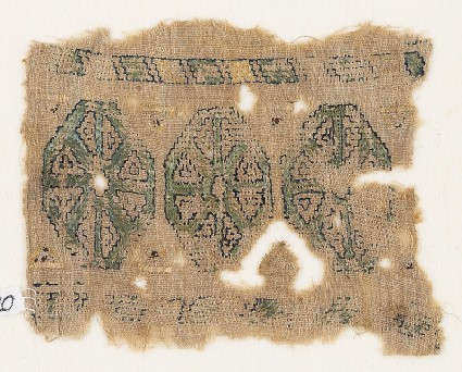 Textile fragment with three octagonsfront