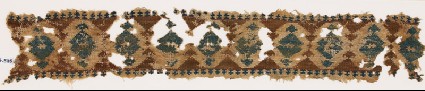 Textile fragment with band of diamond-shapesfront