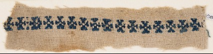 Textile fragment with row of Maltese crossesfront