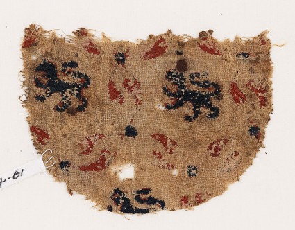 Textile fragment with lionsfront