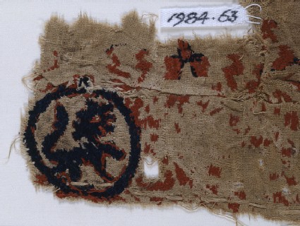 Textile fragment with lionsfront