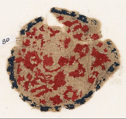 Textile fragment, possibly with a crescent-shaped vessel and two birdsfront