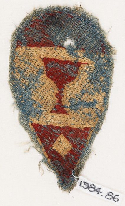 Textile fragment with heraldic blazonfront