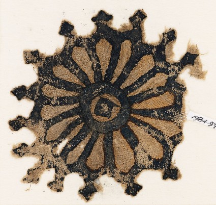 Textile fragment with rosette and trefoil finialsfront