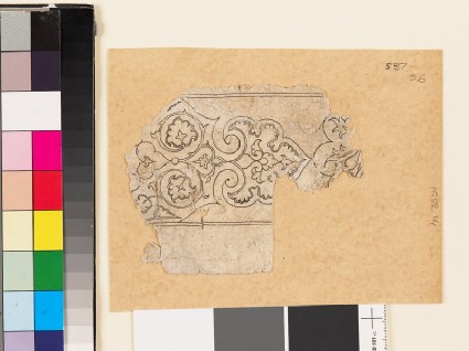 Fragmentary drawing with palmettefront