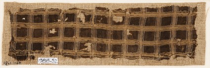 Textile fragment with grid of stripesfront