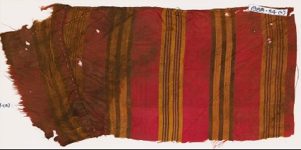 Textile fragment with striped bandsfront