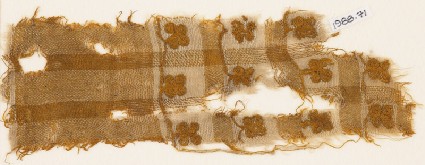 Textile fragment with squares and flowersfront