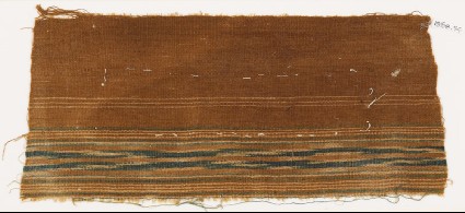 Textile fragment with band of stripesfront