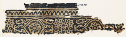 Textile fragment with medallions and flowers, with rosettes set into linked starsfront
