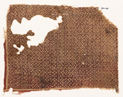 Textile fragment with S-shapes and small squaresfront