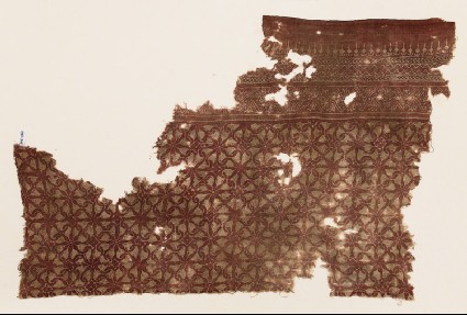 Textile fragment with interlocking spiralsfront