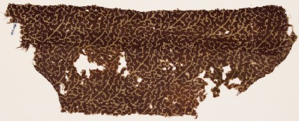 Textile fragment with tendrils, stylized leaves, and rosettesfront