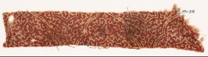 Textile fragment with tendrilsfront
