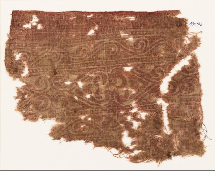 Textile fragment with linked heartsfront