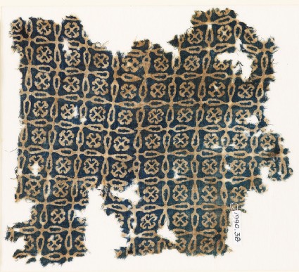 Textile fragment with linked crosses and Maltese crossesfront