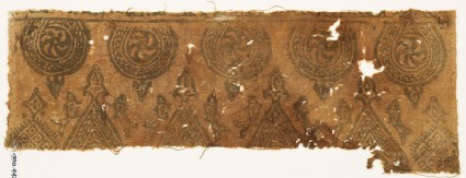 Textile fragment with spirals in braided framesfront