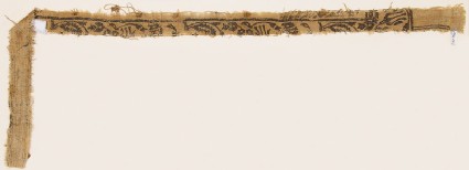 Textile fragment with leaves, carnations, and round flower-headsfront
