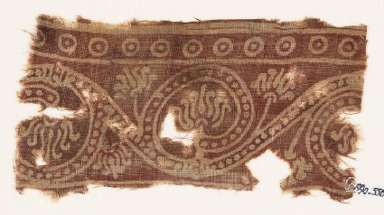 Textile fragment with lotus scrollfront