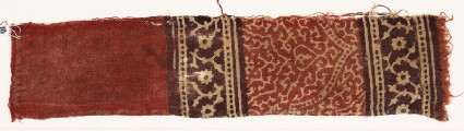Textile fragment with half-medallion, tendrils, and rosettesfront
