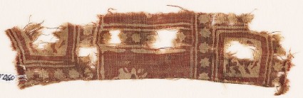 Textile fragment with squares, stars, and griffinsfront