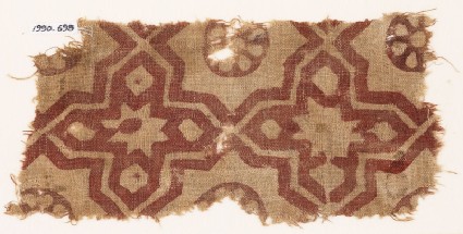 Textile fragment with four-pointed starsfront