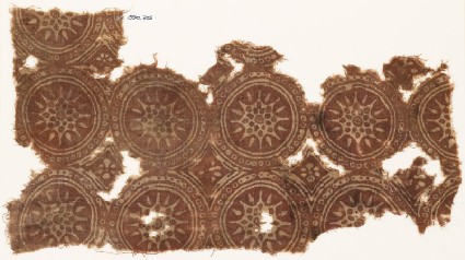 Textile fragment with linked circles and starsfront