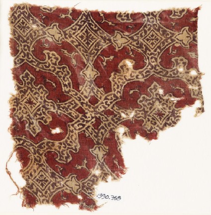 Textile fragment with elaborate interlacefront