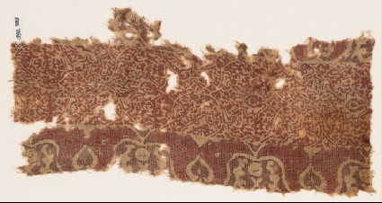 Textile fragment with interlace, tendrils, and leavesfront