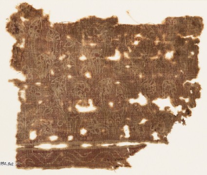 Textile fragment with flowering plantsfront