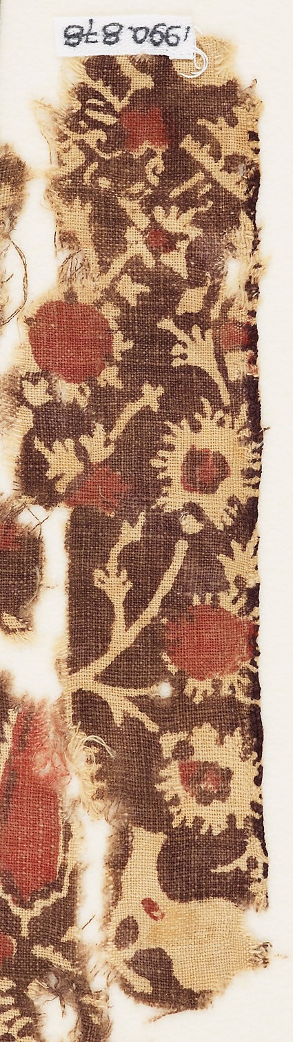 Textile fragment with elaborate treesfront